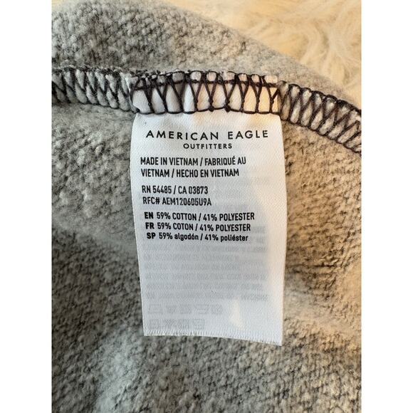 American Eagle Gray Fleece High Waisted Baggy Jogger Sweatpants Women’s Size M - Picture 8 of 8